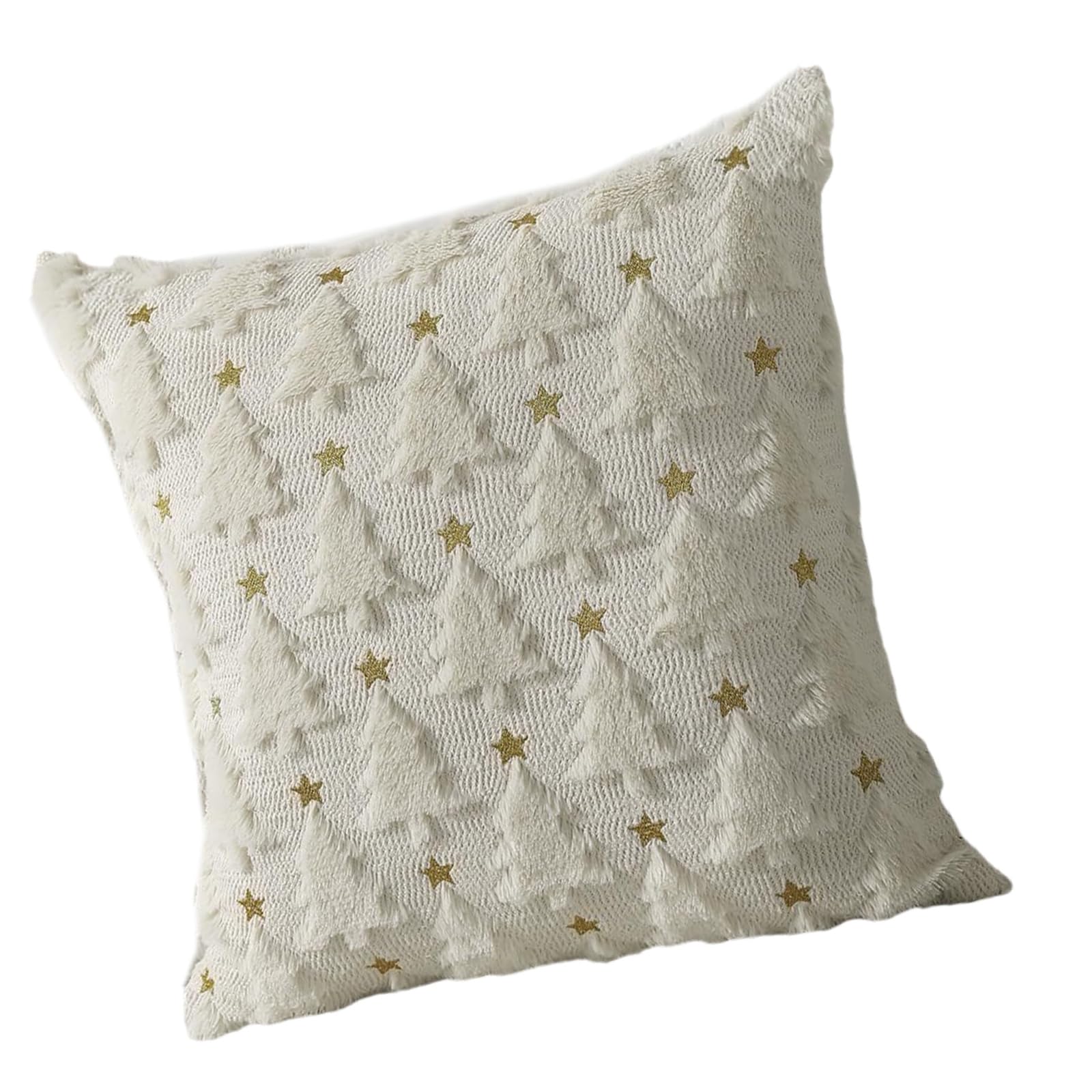 Tsophreniq Christmas Sofa Decoration Pillow Cover Soft Plush Faux Wool Case Protective Cover for Home Dormitory Bedroom Christmas Pillow