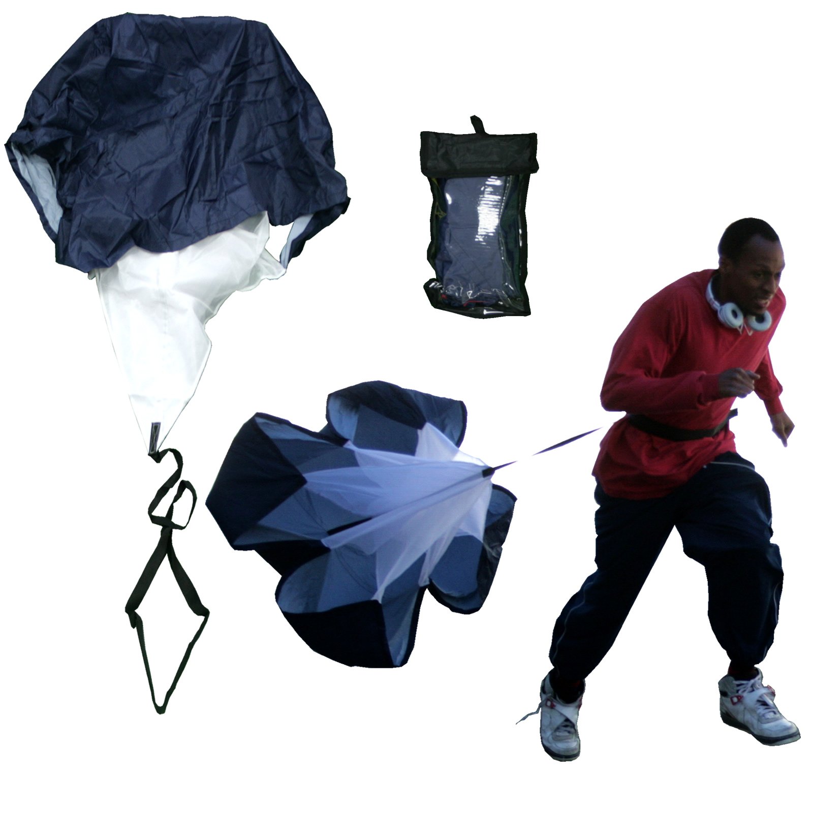 BlueDot Trading Speed Training Resistance Running Parachute Power Chute for Fitness, Strength Training, Football, Track, Soccer, and Any Other Sports, Medium 48-Inch