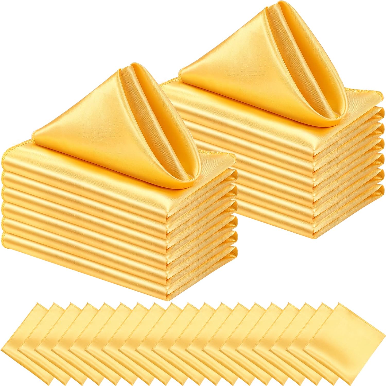 Shimeyao 150 Pcs Square Satin Cloth Napkins Bulk 17" x 17