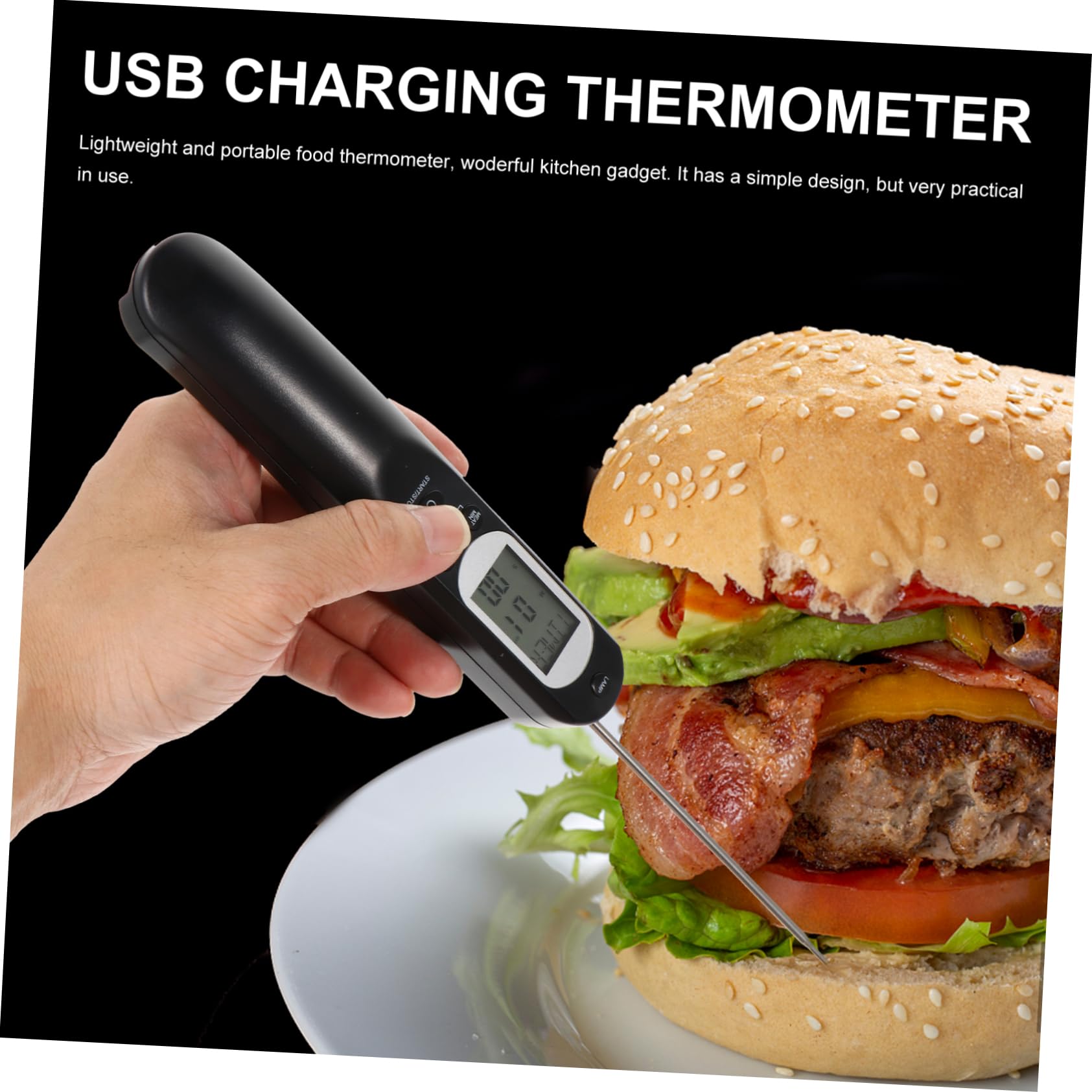 Ciieeo Termómetro De Lectura Instantánea Para Barbacoa y Cocina Resistente Al Agua