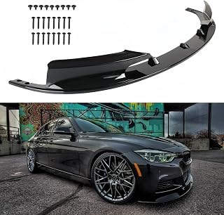 2Pcs Front Bumper Lip Splitter Compatible with 2012-2018 BMW F30 F31 Base 3 Series (M Tech/M Sport Only), Glossy Black Air Dam Bumper Lower Chin, Protection Body Part
