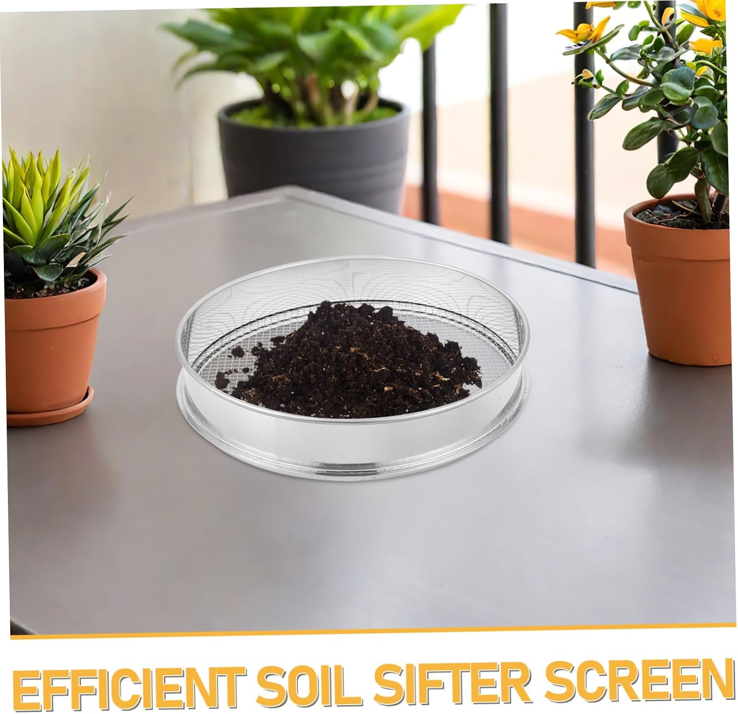 Stainless Steel Soil Sifter Screen 30cm Diameter for Rocks and Sand | Silver Finish, Reusable Fine Mesh Design, Easy Cleaning and Efficient Separation for Planting and Lab Sieves Activities