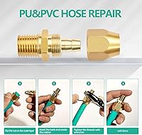 Vista 4 de 2 piezas de latón macizo de alta calidad, accesorios de reparación de extremo de manguera de poliuretano de 1/4 pulgadas de diámetro