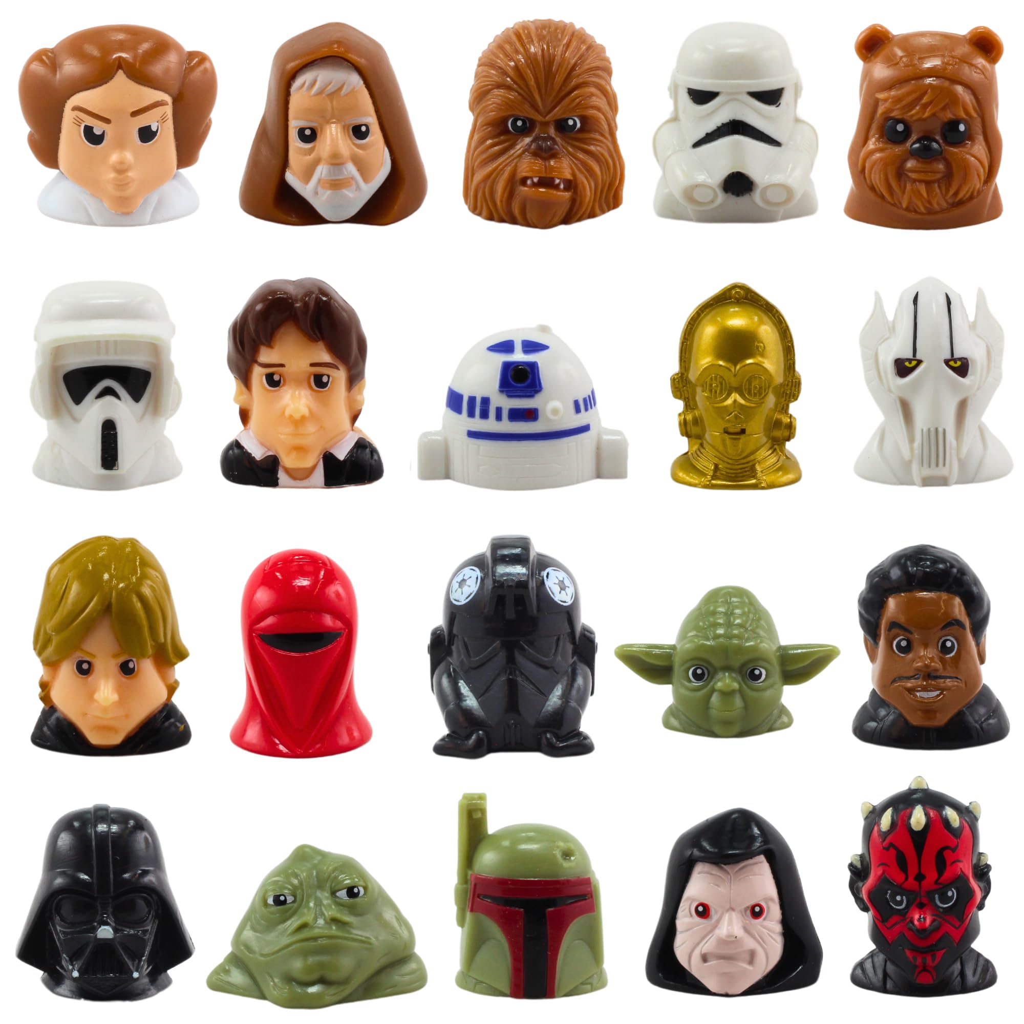 Star Wars Wikkeez Collectible Toy Figure Heads - Complete Identified Set of 20
