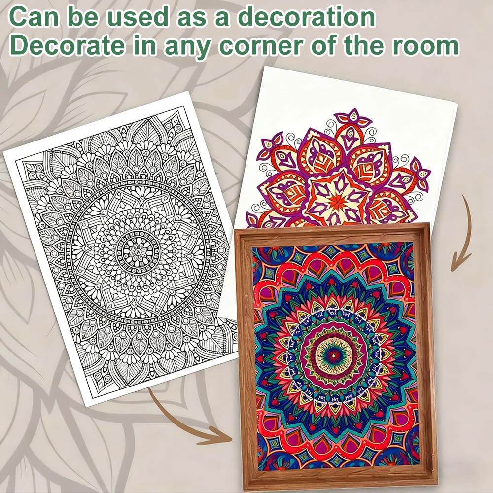 WakiHong 2 PCS Mandala Libros para Colorear para Adultos 120 Páginas Encuadernación en Espiral