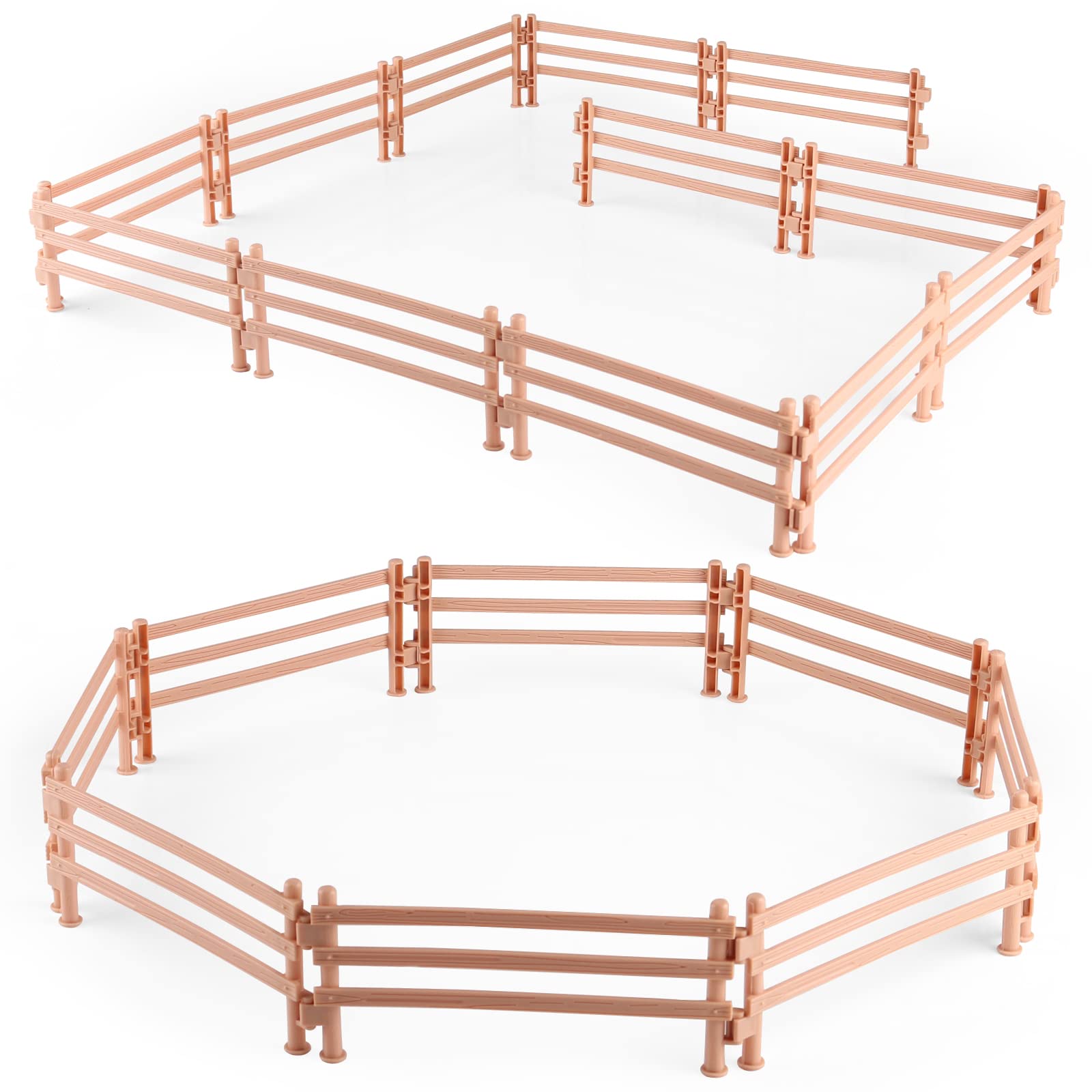 RCOMG 40PCS Plastic Horse Fence Toys Farm Barn Corral Fencing Accessories Playset for Paddock Horse Stable Horse Figures, Horse Toys Panel Accessories Gift for Toddlers Kids