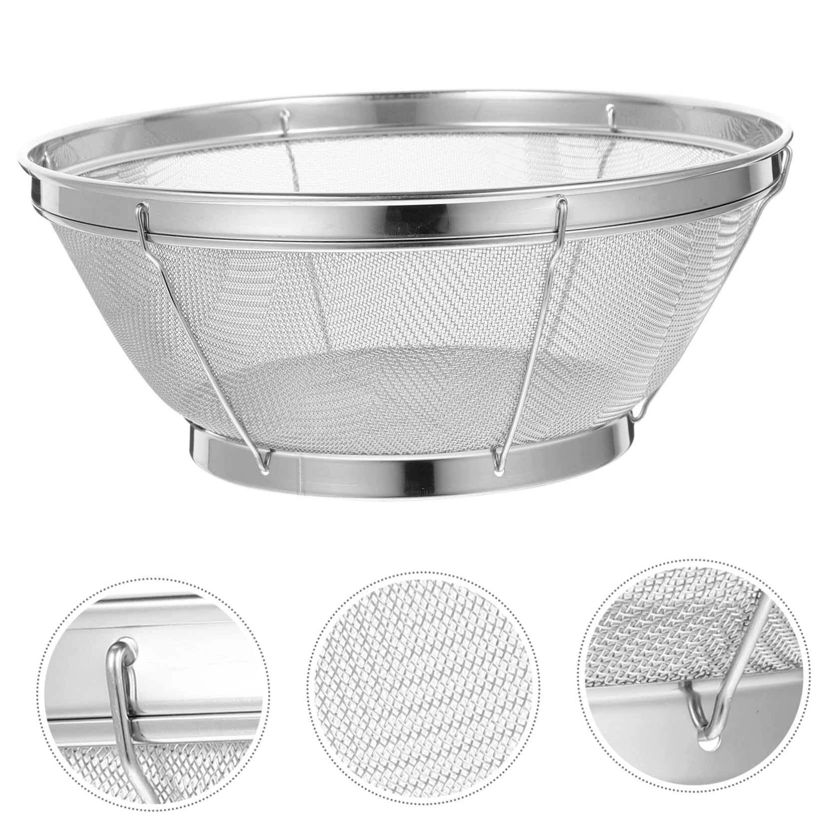 Grande colino a maglia fine per riso, setaccio in acciaio inox, per frutta e verdura