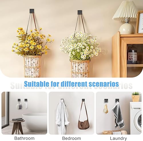 Miniatura 5 de TURS Juego de accesorios de baño negro de 4 piezas, incluye toallero de 24 pulgadas, soporte para toallas de mano, gancho para toallas, soporte para