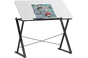 Studio Designs Modern Axiom Artists Drawing Table - Charcoal and White