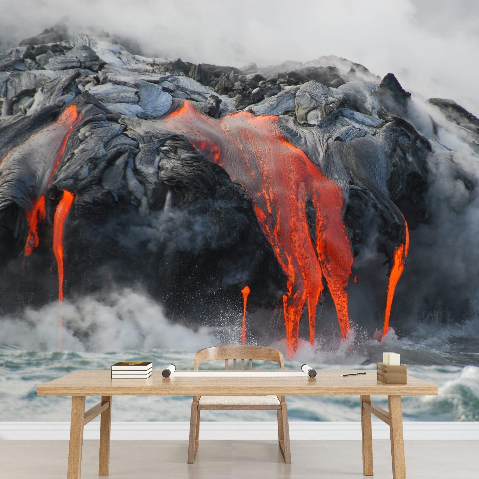 - Volcanic Eruptions Wall Decoration Mural, Natural Disaster Murals Removable Wallpaper Wall Sticker,for Classroom Restaurant Bedroom Living Room Restaurant Shop,169.3" W x118.2 H
