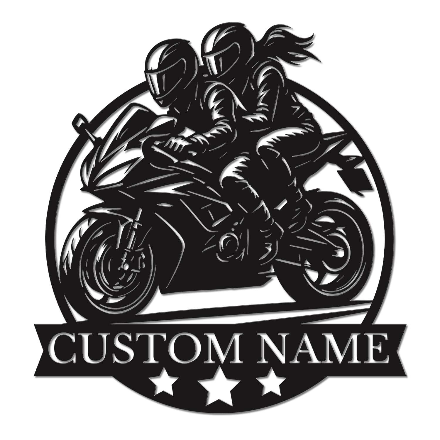 Herbraa Style-3 Custom Motorcycle Metal Wall Art, Personalized Biker Name Sign, Motorbike Wall Decor For Garage, Housewarming, Christmas, And Anniversary Celebrations (Style-3)