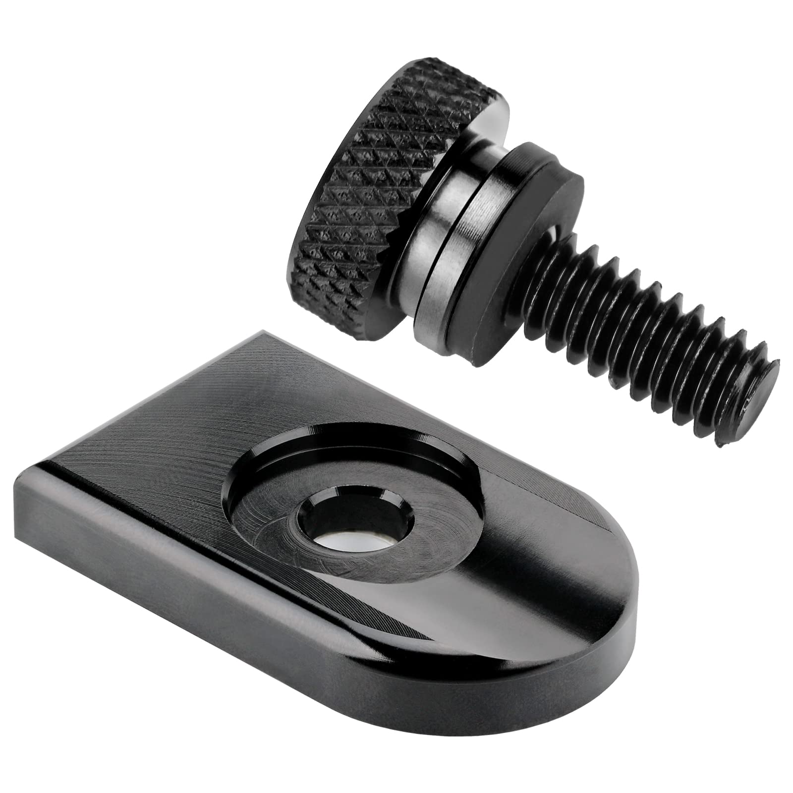 Advanblack Axion CNC Machined Seat Bolt Kit For Harley Davidson - Knurled Aluminum Black & Blue