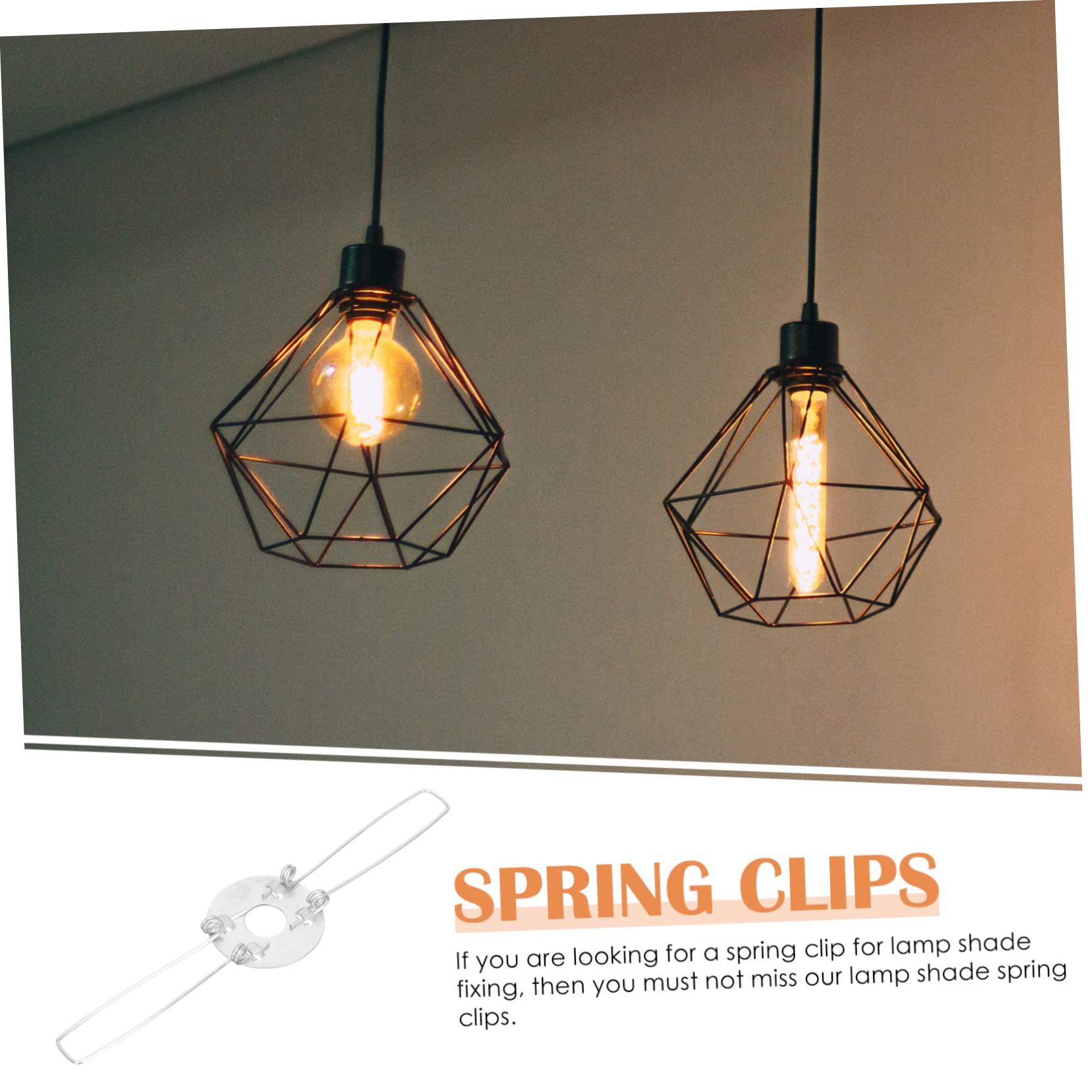 Holibanna Double Fork Spring Clips Lampshade Buckle 20pcs Set for Light Cover Diy Lampshade Materials