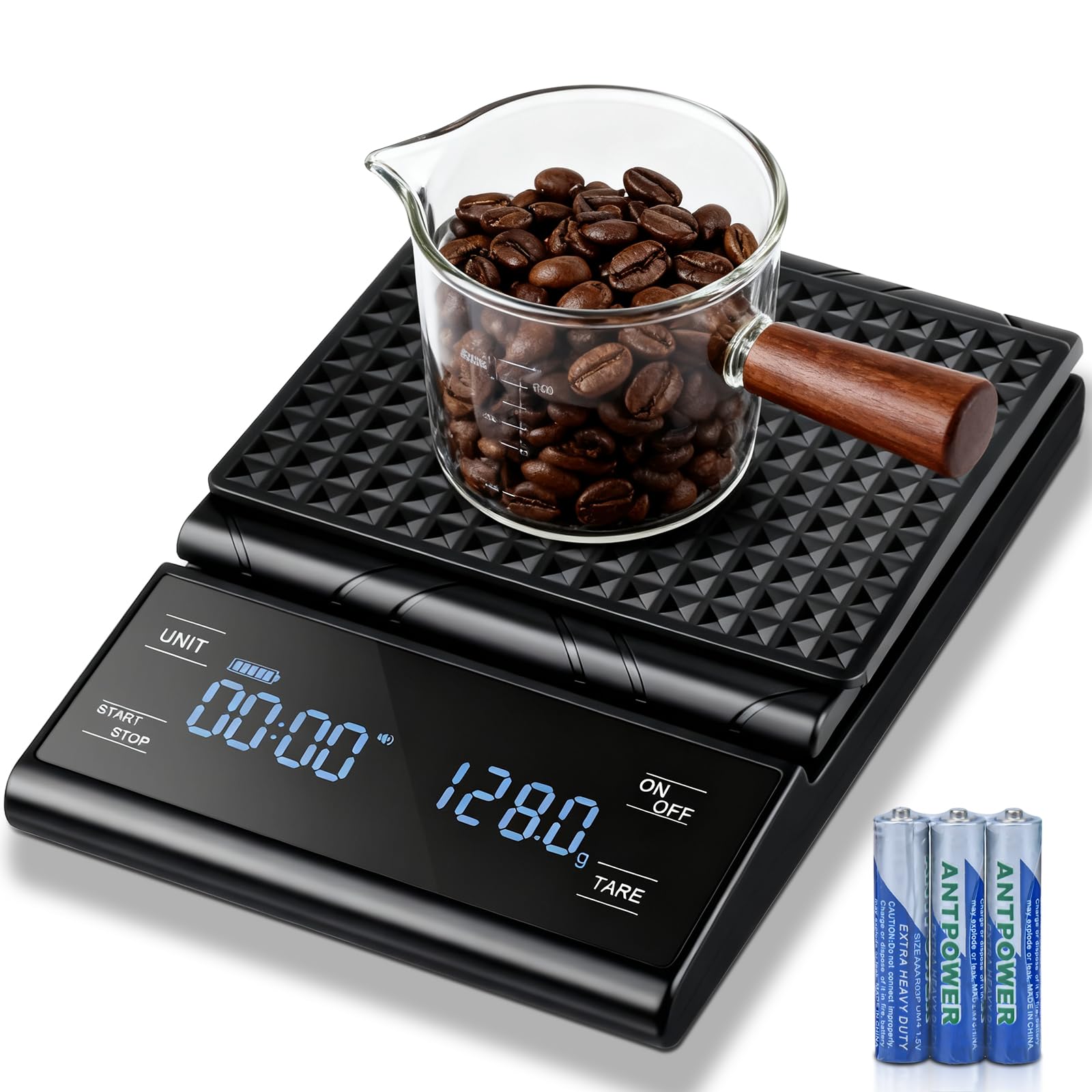 Coffee Scale with Timer, 5kg/0.1g Precision Pour Over Drip Espresso Scale for French Pres…