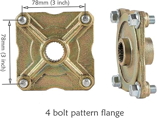 Miniatura 7 de Kit de eje vivo Go Kart de 1 pulgada con ruedas de 6 pulgadas, llanta de neumáticos y piñón de cadena, cilindro maestro de freno para carritos de