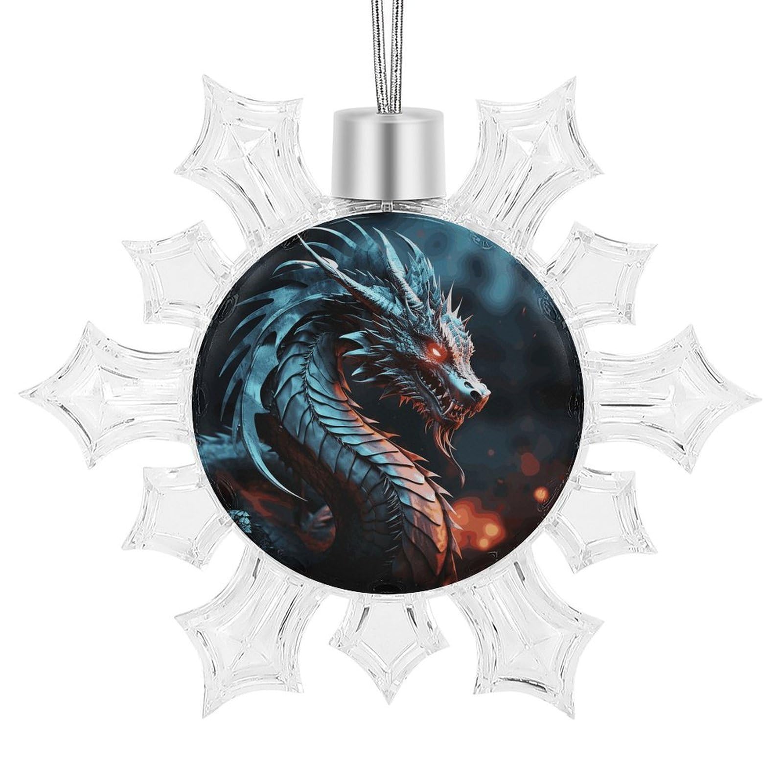 Dragon Snowflake Ornaments Cute Snowflake Pendant Exquisite Christmas Tree Ornaments for Christmas Weddings New Year Birthday Holiday Celebration