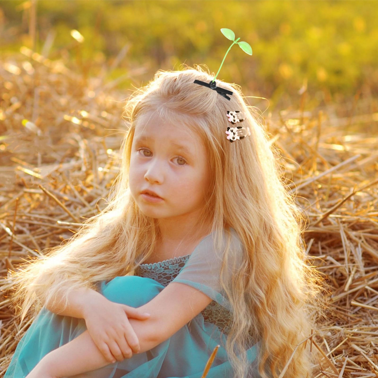 40pcs Green Bean Sprout Hair Clips, Cute Plant Hair Accessories for Kids School, Home, Party - Image 4