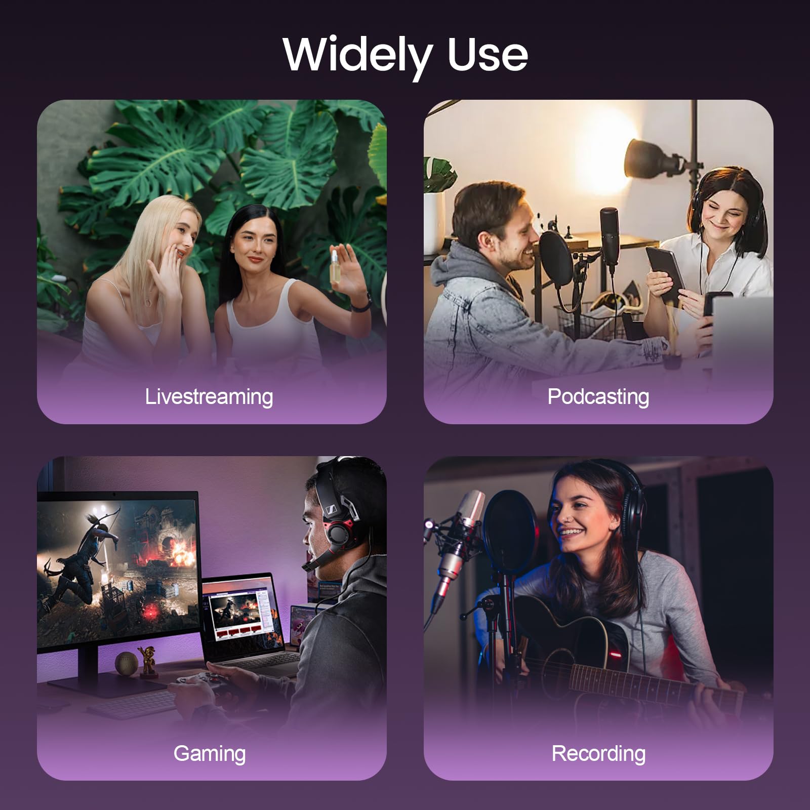 Set microfono Podcast, studio di registrazione completo con microfono | F998 Live Sound Card con microfono a condensatore BM800 DJ Mixer effetti per live streaming, gaming, YouTube, TikTok