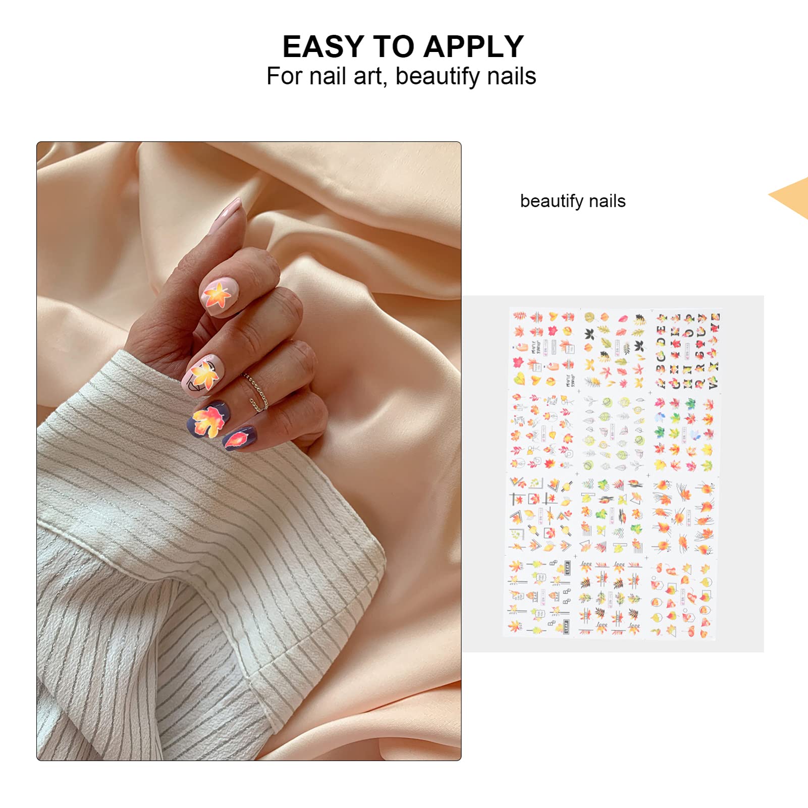 Didiseaon 7 Set Adesivi Per Unghie Decorazioni Unghie Decorazioni Per Unghie Arredamento Per La Casa Succulento Adesivi Per Manicure Fai Da Te Nail Art Con Foglie D'acero Carta 4 Pezzi * 7