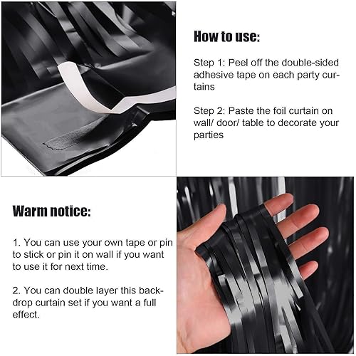 Miniatura 2 de 4 cortinas de flecos de papel de aluminio para telón de fondo metálico, serpentinas de oropel metálico, telón de fondo para cabina de fotos,