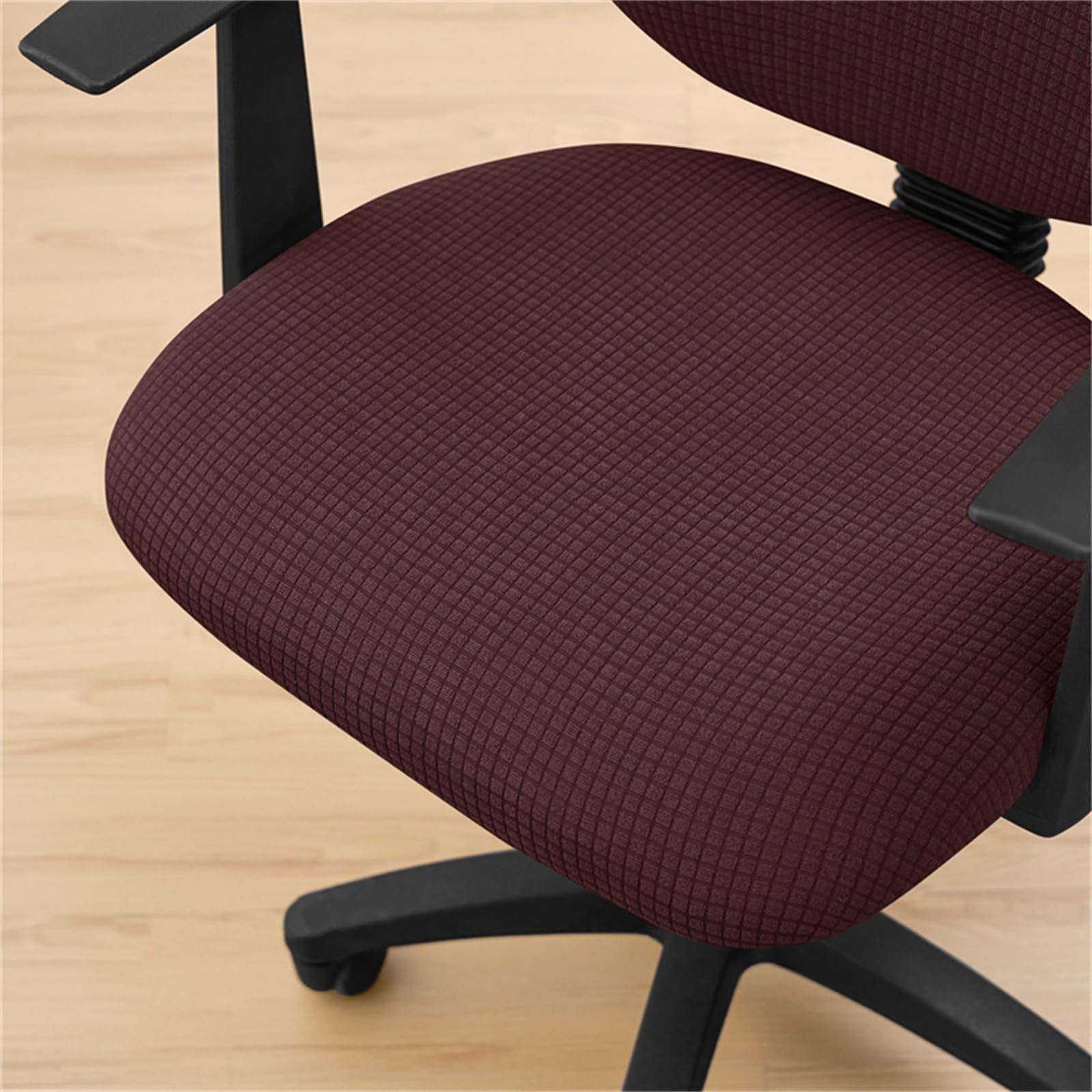 Coprisedia da ufficio universali, elastici, 2 pezzi, per sedie da scrivania, protezioni per mobili, colore: rosso scuro, perfette per uso domestico e ufficio