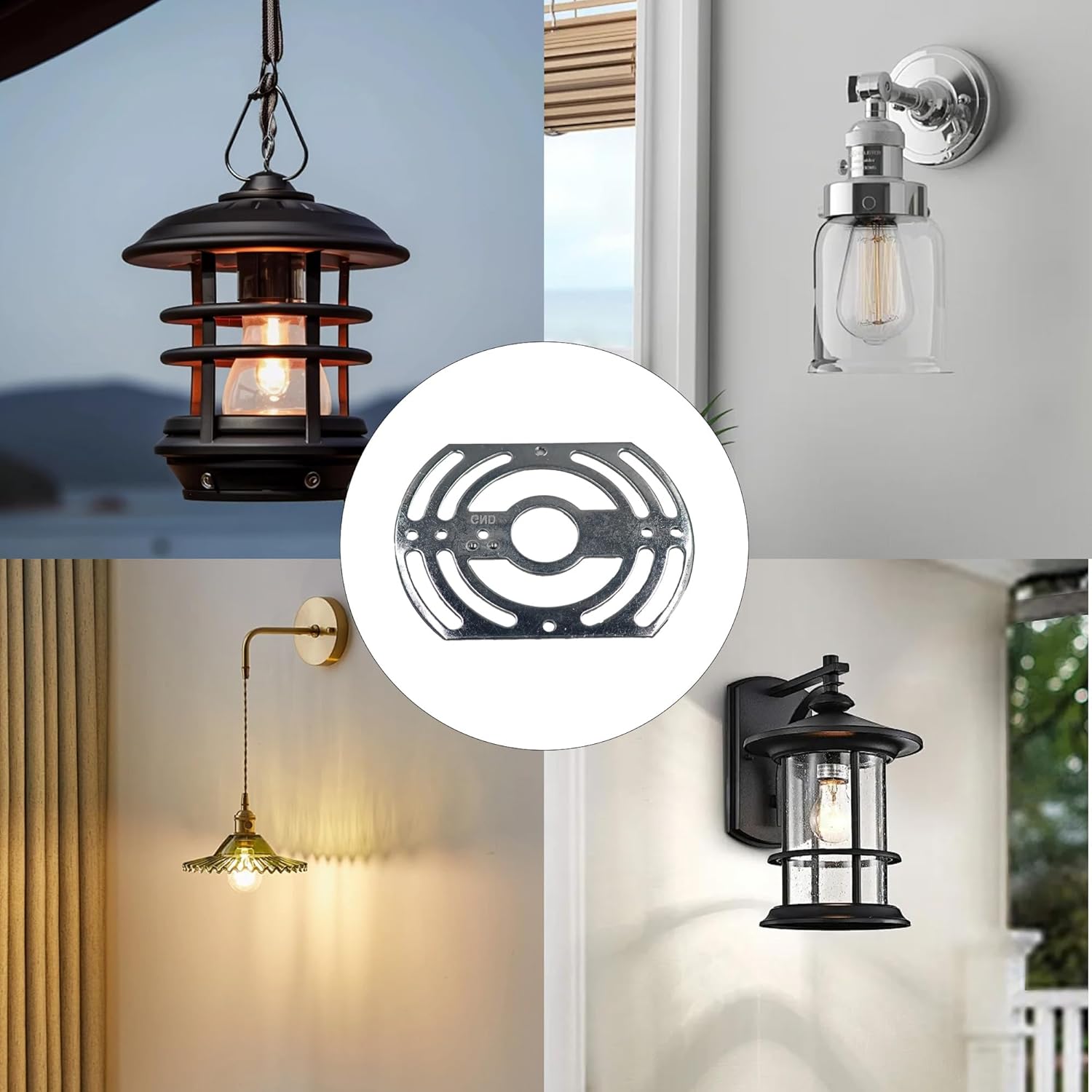 2Pcs Universal Light Fixture Mounting Bracket Kit, 4” Steel Crossbar with Complete Hardware, Adjustable Ceiling Wall Mount for Chandelier Pendant Light (4”x3”)