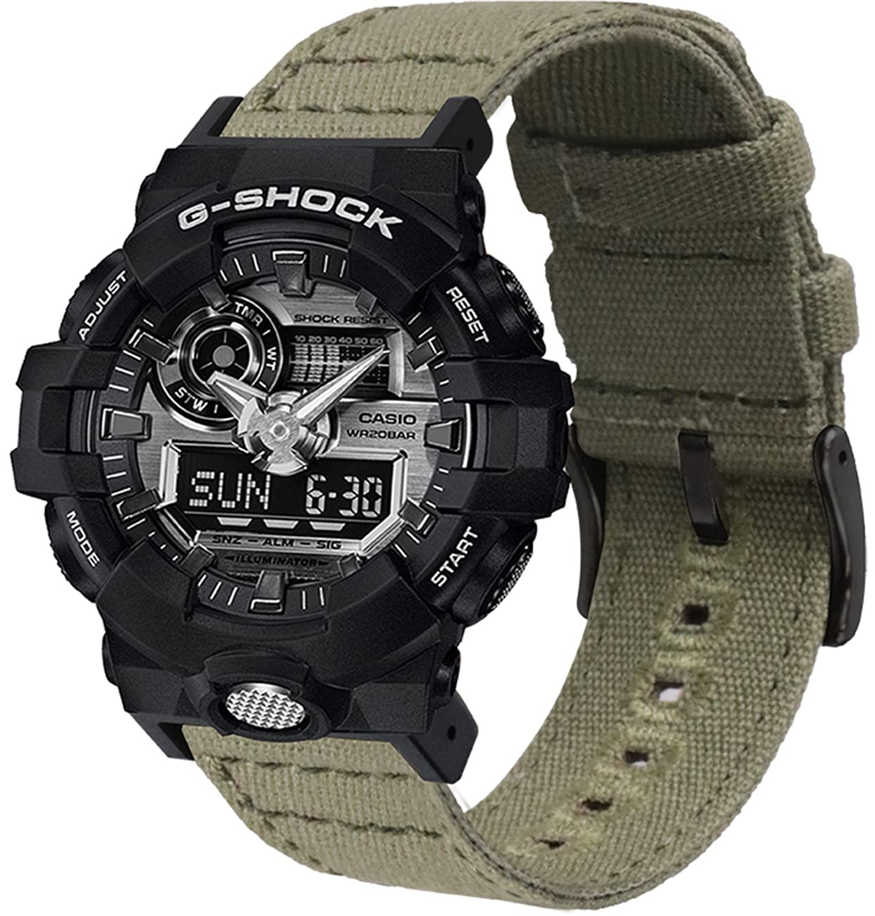 Shieranlee Correa de Reloj de Lona de Repuesto para Casio Men Women G-Shock GA-110/100/120/150/200/300/400 GD-100/110/120 G-8900 DW-5600 GW-M5610 DW-6900 G-5600 GW-6900 DW-9052 GLS-8900