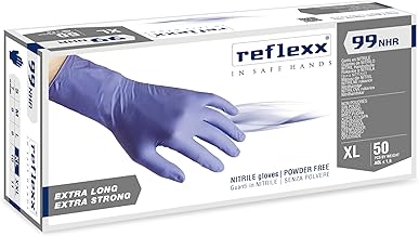 Reflexx R99/L Guantes de alto riesgo nitrilo sin polvo guantes Gr