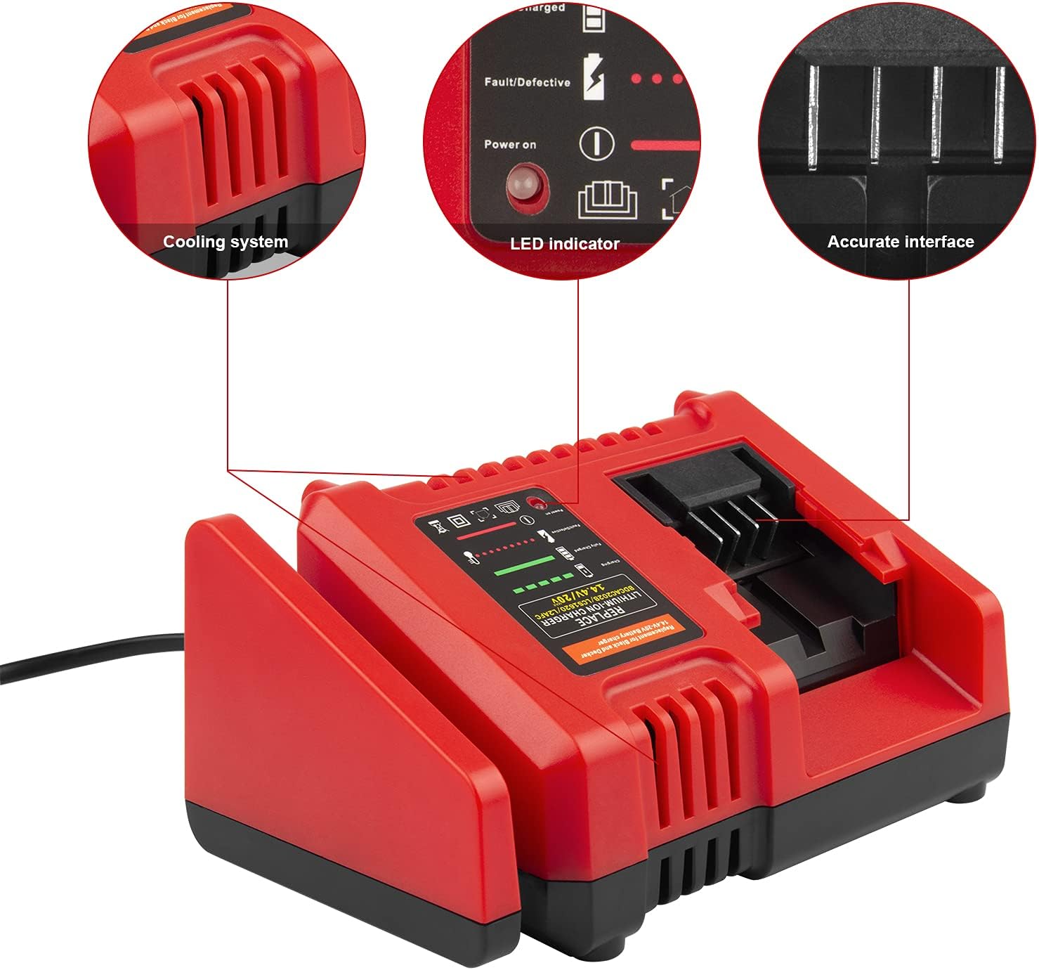 Super Fast 20V Charger for BLACK+DECKER Tools 20V MAX Lithium Battery Charger, (BDCAC202B), LBXR20, LBXR2020, LBXR2020-OPE, LBX4020, LB2X4020, LB2X4020-OPE, LB20, LBX20, LBXR2520 - Image 6