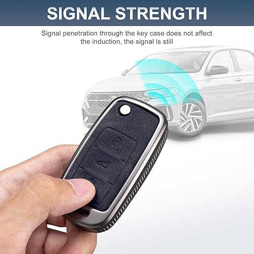 Miniatura 5 de YO&YOYE Compatible con funda para llavero VW Volkswagen con llavero protector de llave de cuero