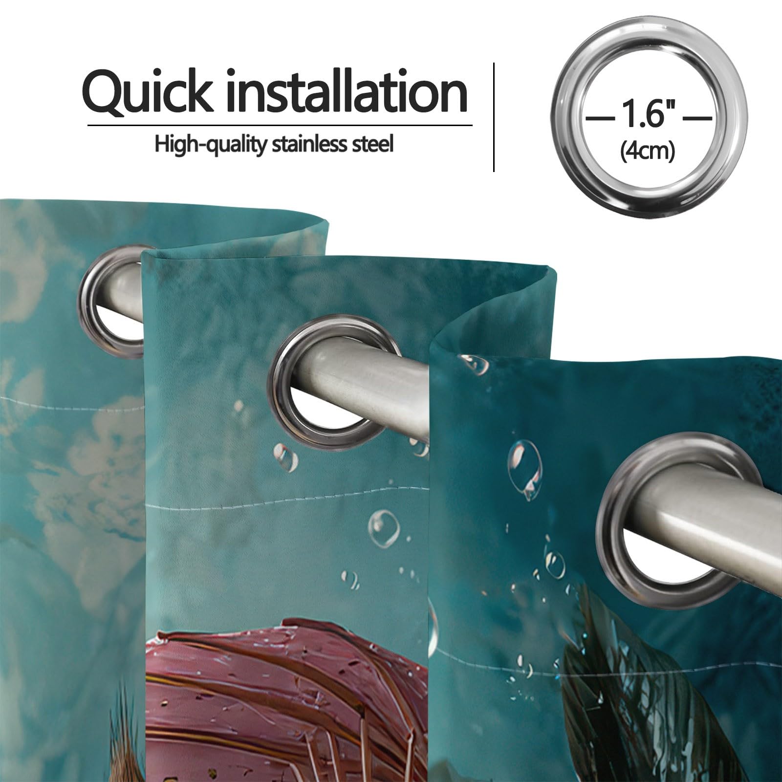 Generisch Gardinen Vorhänge Blickdicht Grün - Hochwertiger Badewanne mit Cartoon-Affen Print H200 x B70 cm (2er Pack) Schalvorhänge mit Stangentasche für gehobenes Wohnambiente