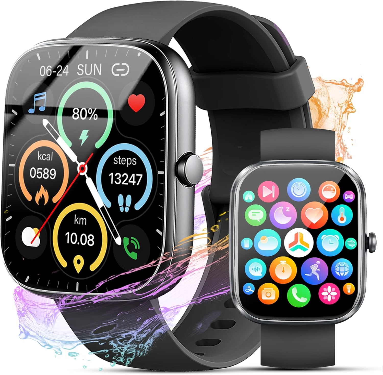 Smart Watch for Men Women (Answer/Make Call), 2025 New 1.91″ HD SmartWatch, Fitness Watch with 120+ Sport Modes, IP68 Waterproof, Heart Rate/Sleep Monitor, Pedometer, Activity Tracker for Android iOS