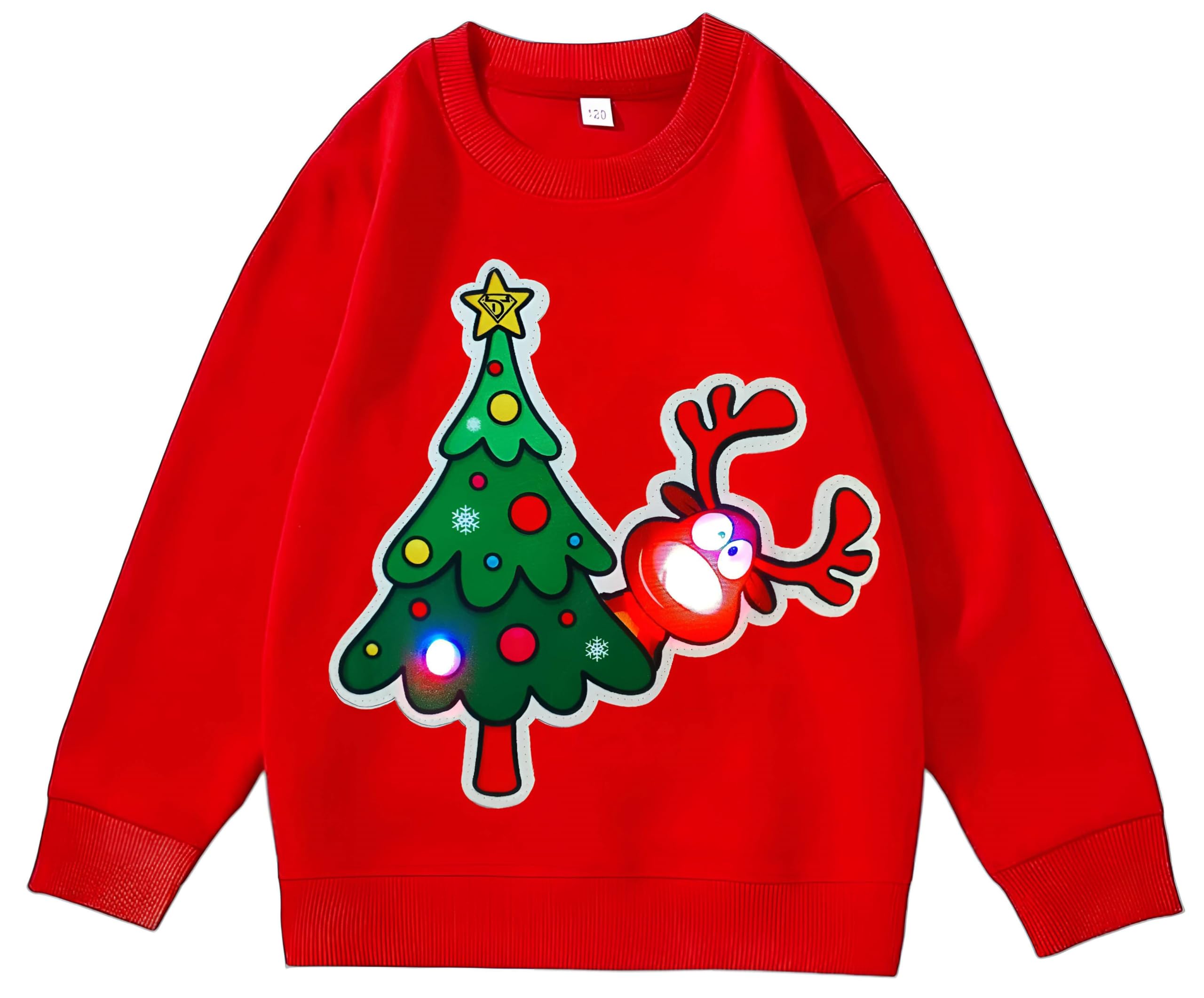 Sweatshirt de Noël Famille Lumières LED Sweats de Noël Famille avec Lumières LED, Pull de Noël Famille