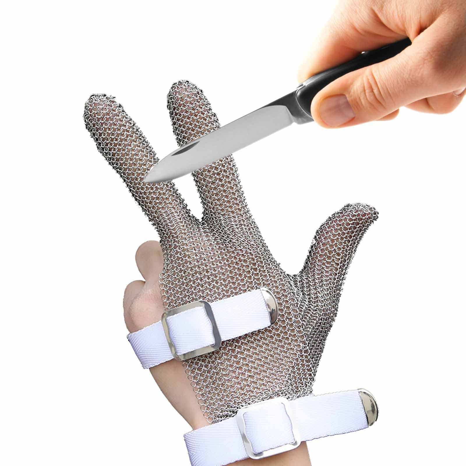 ThreeH Beschermende handschoenen voor het snijden van hakken snijden vleesverwerking roestvrij staal snijbestendige handschoenen GL09 L (één handschoen