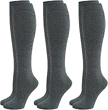 ShopMCR 3 Pairs Unisex Kids Boys Girls Back to School Socks Premium Knee High Cotton Rich Plain Daily Wear Children Socks