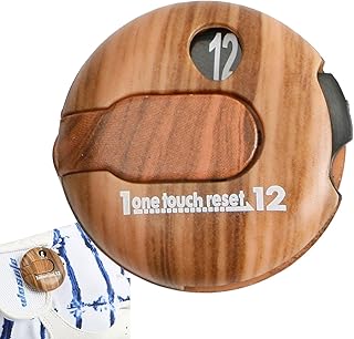 Fulenyi Golf Counter Clicker - Golf Score Counter with Wood Grain | Golf Strike Counter, Elegant Score Counter, One-Touch Recovery to 0 Hits with One-Touch Counting from 1 to 12 Shots