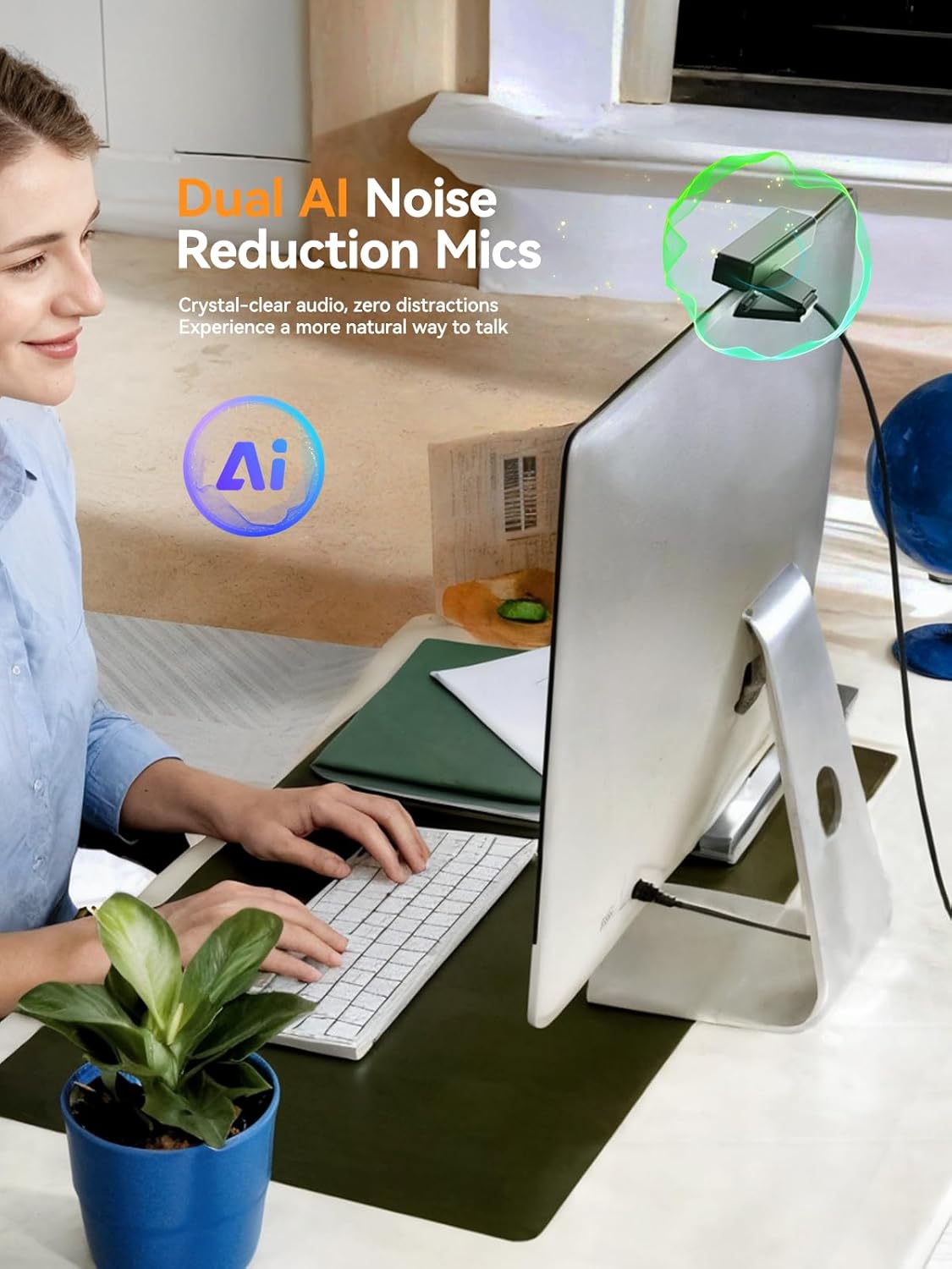 Spedal 4K Webcam with Tripod, Wide Angle 120° USB Webcam, Sony 1/2.8" Sensor, Dual Microphones, Remote Control, Auto Focus for Video Conferencing, Online Meetings, Streaming, Zoom & Teams - Image 5