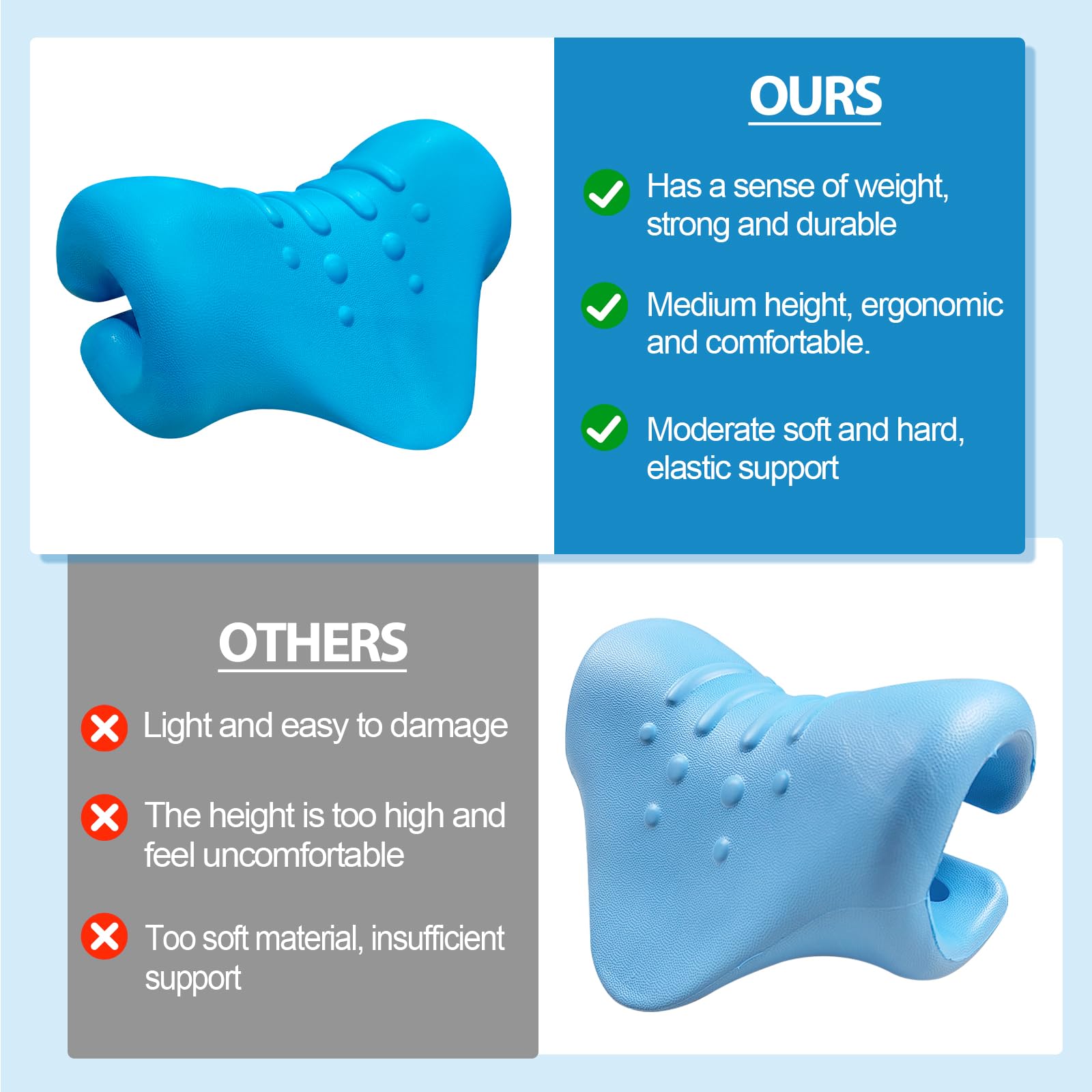 Rilassante per collo e spalle,Appareil de Traction Cervicale Portable,Correction de la Posture Cervicale, Sollievo Dolore di Collo e Spalle, Allineamento Della Colonna Cervicale (Bleu)