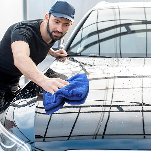 Miniatura 6 de 10 toallas grandes de secado para automóvil, 24 x 60 pulgadas, toallas de microfibra gruesas absorbentes de agua para autos, camiones, SUV, barcos,