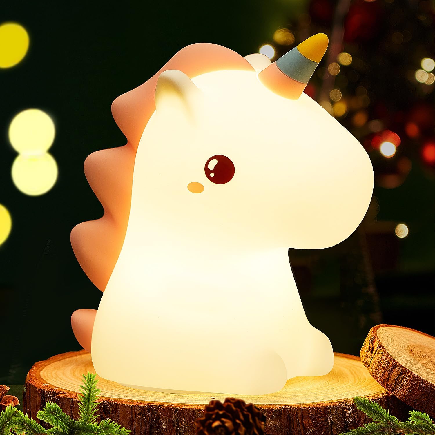 Desidiya® Cute Unicorn Night Light Rechargeable LED Silicone Lamp for Toddler, Kids Room, Nursery, Squishy Room, Decor, Bedroom (Multi)
