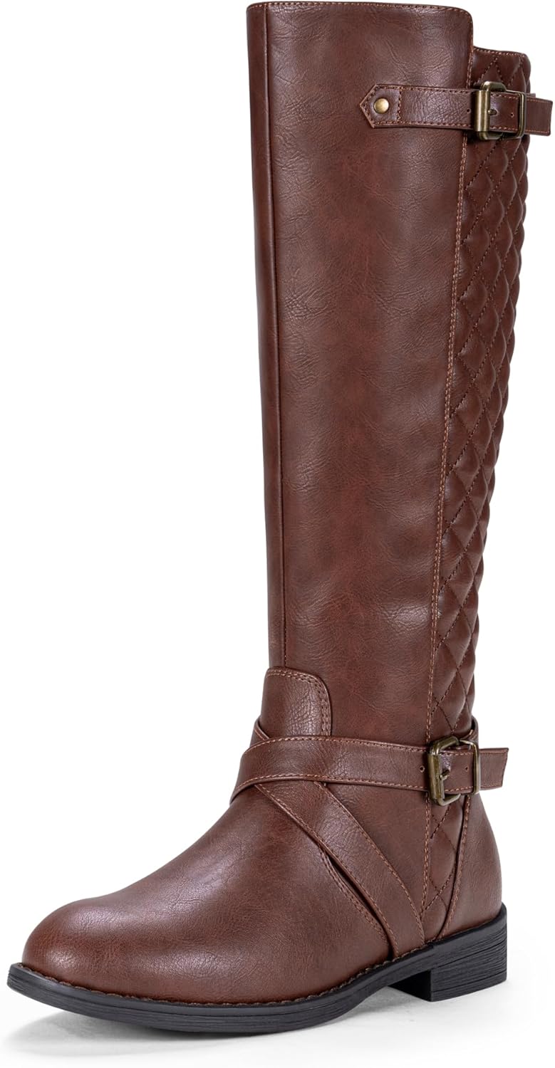 Jeossy Women's 950 Knee High Riding Tall Boots, Comfortable with Metal Buckle and Zipper Boots with Wide Calf and Wide Widths