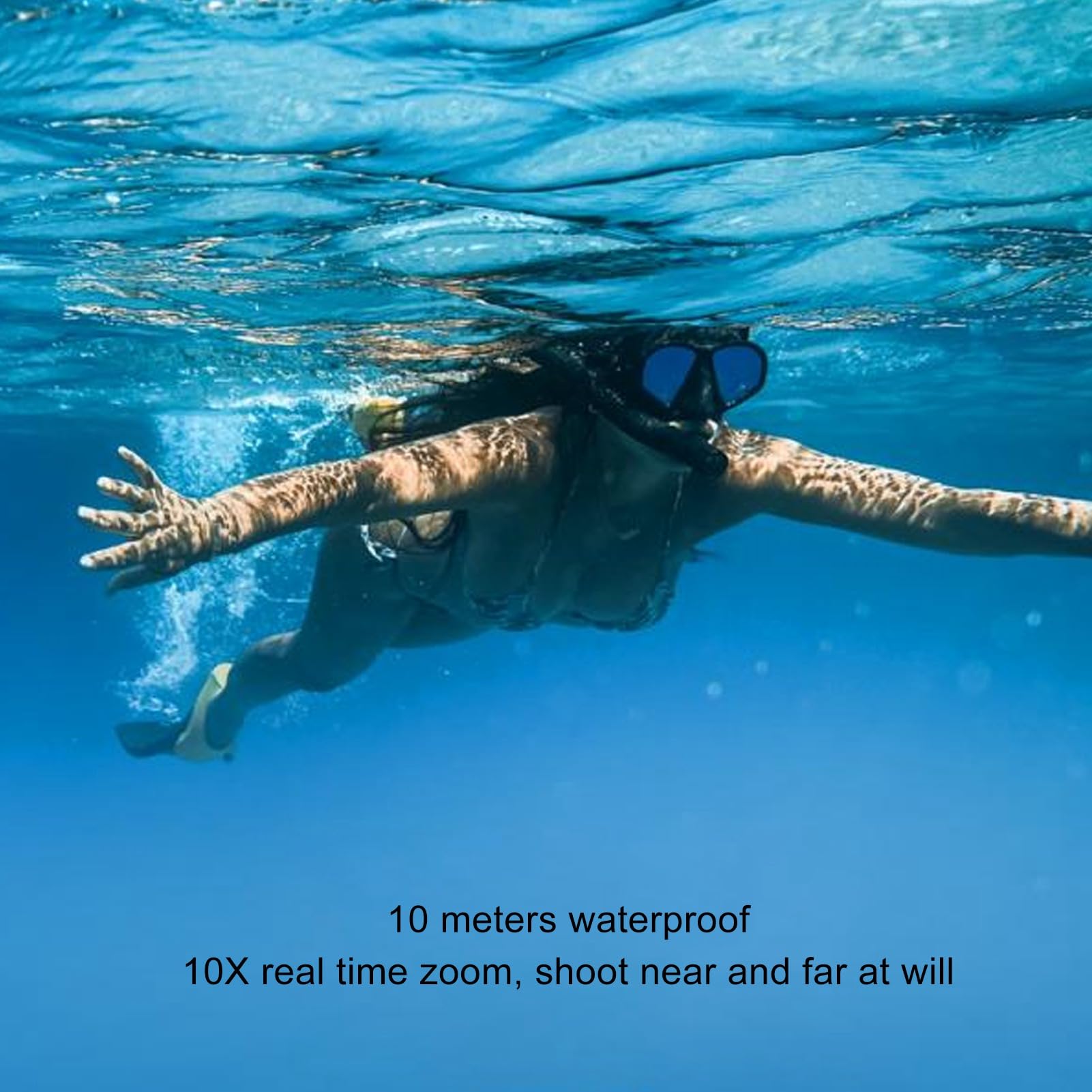 4K 65MP Onderwatercamera, Autofocus 10x Optische Zoom, Dubbel Scherm, 2500mAh Batterij Waterdichte Camera voor Snorkelen, Duiken, Strandactiviteiten (ORANGE