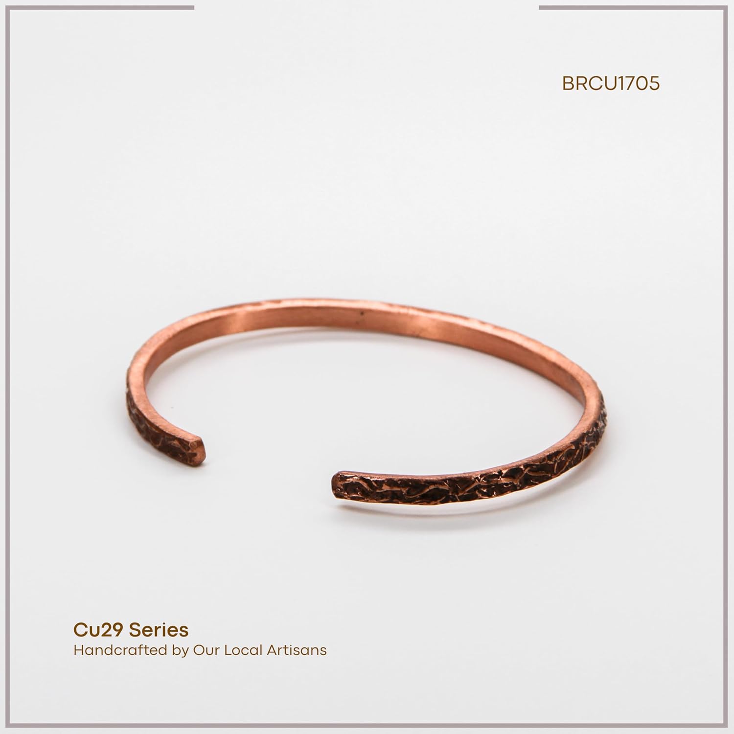 Handcrafted Slim Hammered Copper Cuff Bracelet, Adjustable, Pure Copper, Handmade in Turkey - Image 4