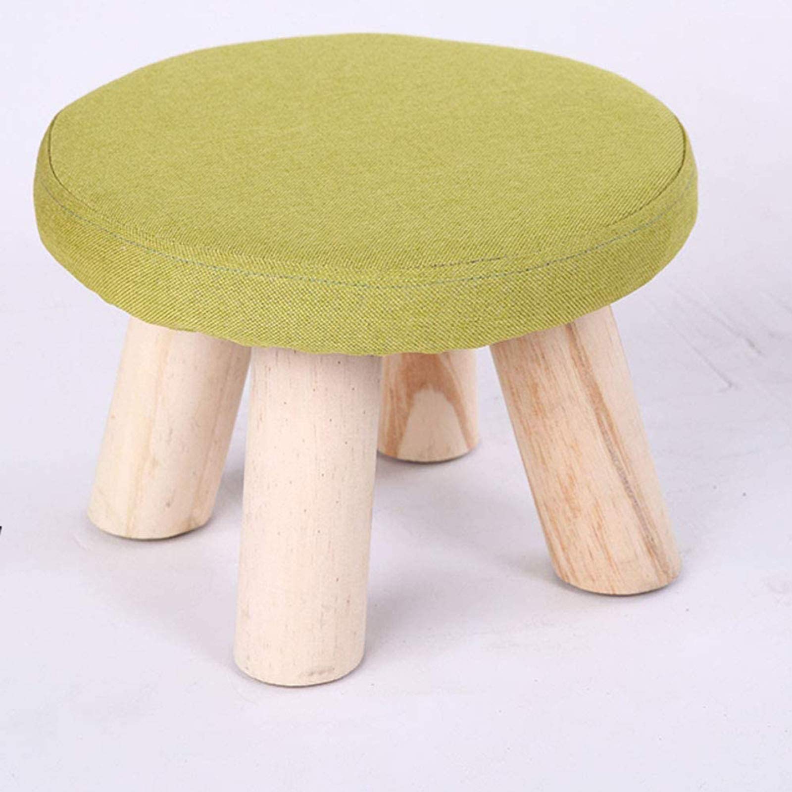 Poggiapiedi contenitore rotondo pouf poggiapiedi, Pouf rotondo imbottito con gambe multicolore(Green)