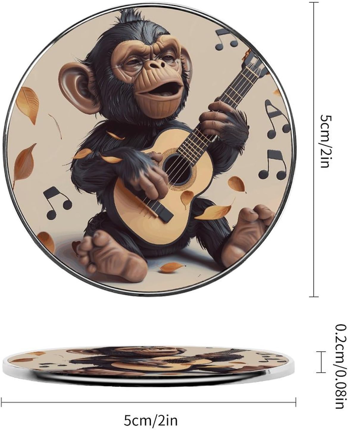 Monkey Music Fridge Magnets Strong Fun Refrigerator Magnets Small Heavy Duty Decor Magnet Mini Round Cute Magnetic Clips for Office Whiteboard and Kitchen image 2