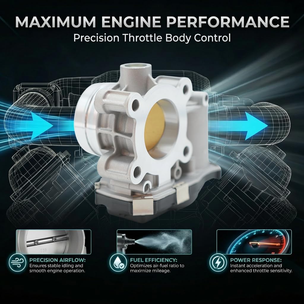 12671379 Electronic Throttle Body Fits for GMC Buick Chevrolet, 2017-2019 Cruze, 2018-2020 Terrain Equinox, 2016-2020, Malibu 2016-2019 Encore, 1.4L 1.5L L4, Replacment 12659491 S20417