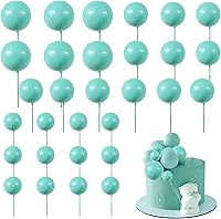 Vista 27 de Rsstarxi 30 bolas para decoración de tartas, bolas de decoración de pasteles, mini globos, bolas de espuma, decoración de pasteles para baby shower