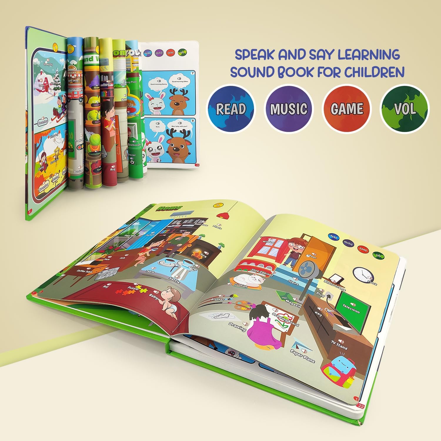 Parv International HUF Interactive Sound Learning Book for Kids – Learn & Play English Educational Book with Music, Animals, Alphabet & Fun Activities Early Childhood Development 2