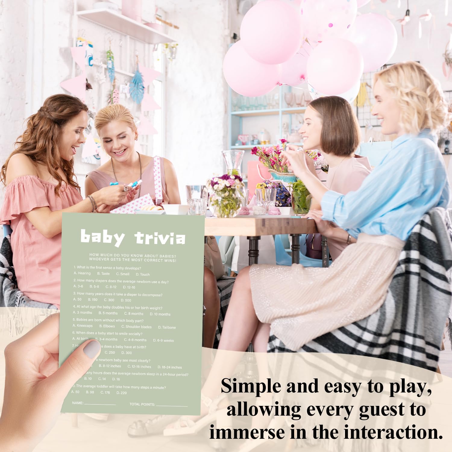 Zestawy kart do gier na baby shower, minimalizm szałwiowa zieleń dziecka ciekawostki karty do gier dla chłopców lub dziewcząt, 30 kart do gier i 1 karta odpowiedzi, ujawnienie płci artykuły