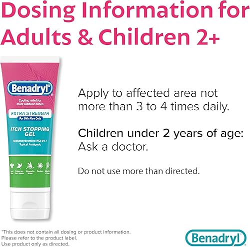 Miniatura 17 de Benadryl Gel antistamínico extra fuerte, antidolor, 3.5 onzas líquidas botella en onzas, 312547171571 1/9, 1, 1